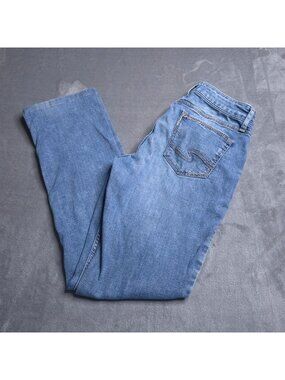 Silver Jeans Womens Elyse Slim Bootcut Jeans 26 Light Wash Stretch Altered